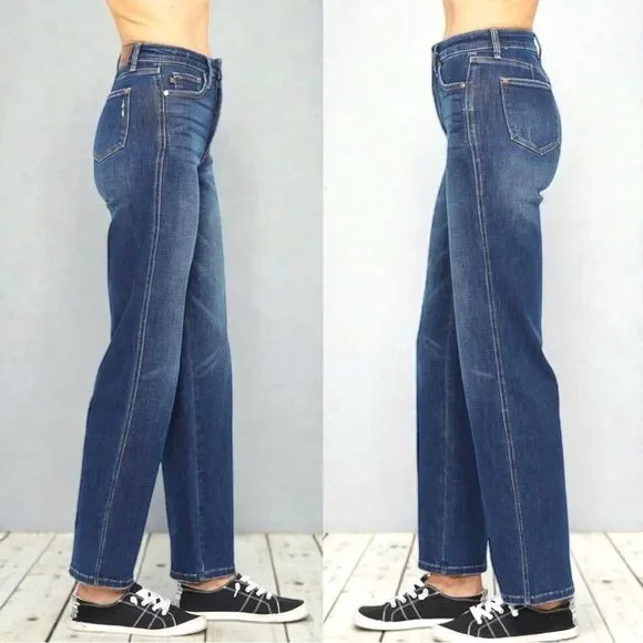 Judy Blue High Rise Tummy Control Classic Straight Jeans Dark Wash NWT - Picture 9 of 15